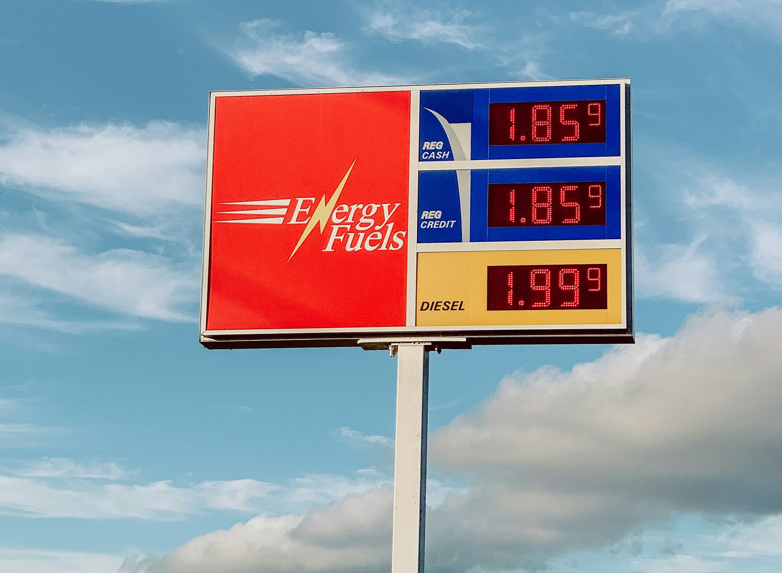 Gas station with prices