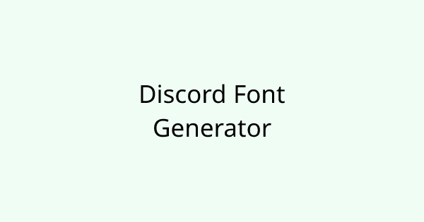 DiscordFont tool