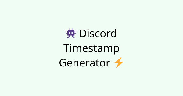 DiscordTimestamp tool