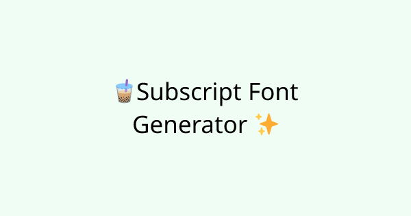 Fonts-subscript tool