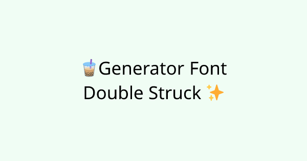 Fonts-double-struck tool