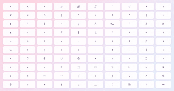 Mathematical Symbols